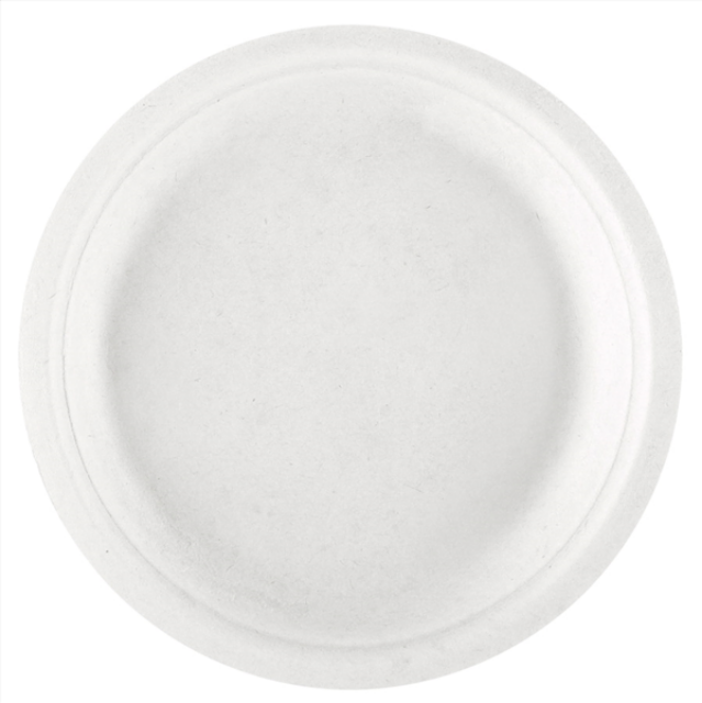 ASSIETTES \'BIONIC\' Ø 18x1,8 CM BLANC BAGASSE