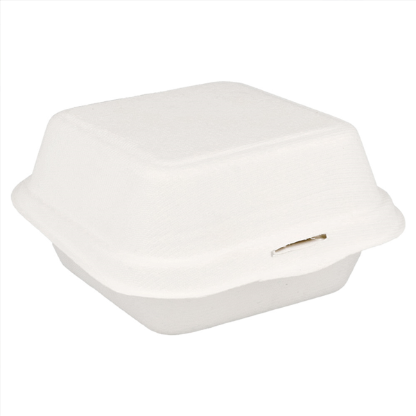 50 COQUILLES HAMBURGER \'BIONIC\' 450 ML 15,2x15x8,4 CM BLANC BAGASSE