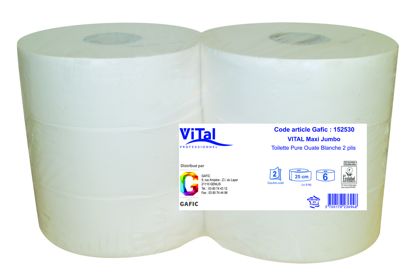PH VITAL MAXI JUMBO BLC 2 PLIS X 6 ROULEAUX