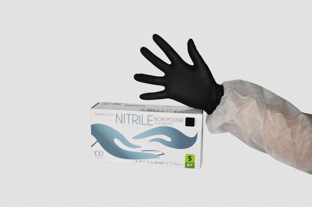 Gant nitrile non poudré - Noir - Taille L