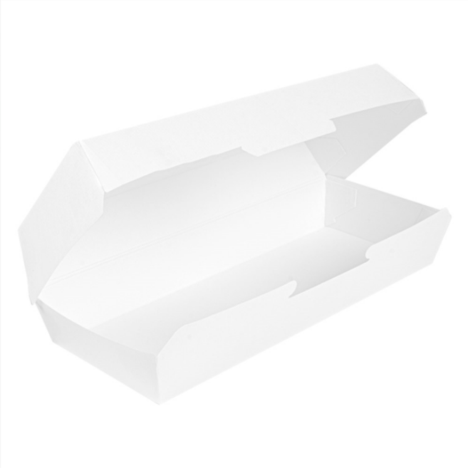 300 BOÎTES PANINI \'THEPACK\' 230 G/M2 26,5x12,2x7 CM BLANC CARTON ONDULÉ NANO-MICRO