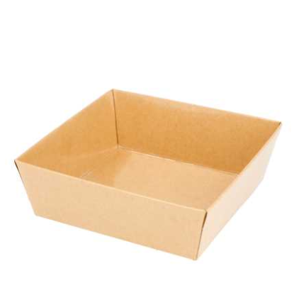 50 BARQUETTES 250 ml + 12,5 PE G/M2 10,5x10,5x3,5 CM NATUREL KRAFT