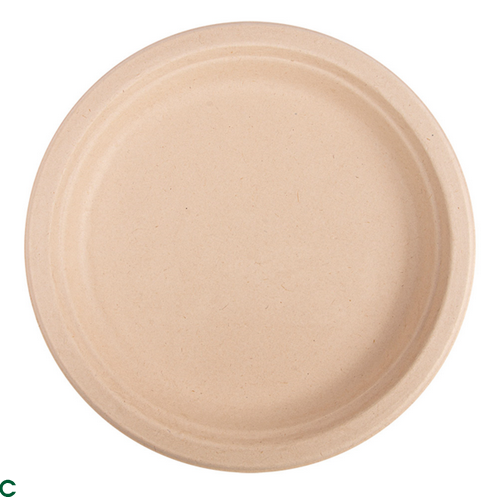 1000 ASSIETTES \'BIONIC\' Ø 23x2 CM NATUREL BAGASSE