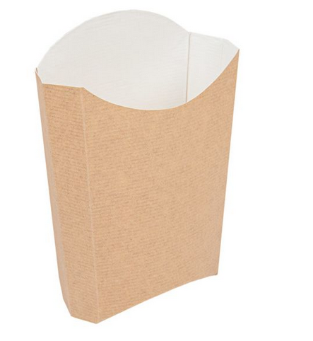 1200 BOÎTES À FRITES JUMBO \'THEPACK\' 165 G 220 G/M2 13,5x8,5x16 CM NATUREL CARTON ONDULÉ NANO-MICRO