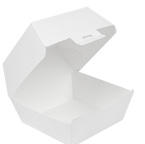 500 BOÎTES HAMBURGER \'THEPACK\' 230 G/M2 14,4x13,6x9,2 CM (L+) BLANC CARTON ONDULÉ NANO-MICRO