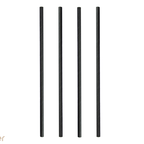 3000 PAILLES DROITES \'PAPER\' Ø0,60x20 CM NOIR PAPIER