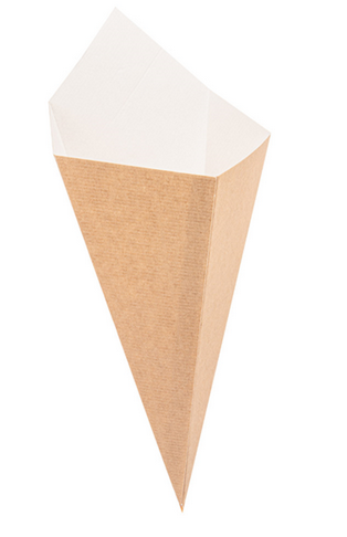 1200 CORNETS FRITES \'THEPACK\' 250 G 220 G/M2 15,7x26,8 CM NATUREL CARTON ONDULÉ NANO-MICRO