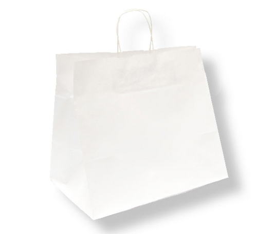 2520  CODE. 167.05 SACS SOS TRAITEUR AVEC ANSES 90 G/M2 32+21x28,5 CM BLANC CELLULOSE