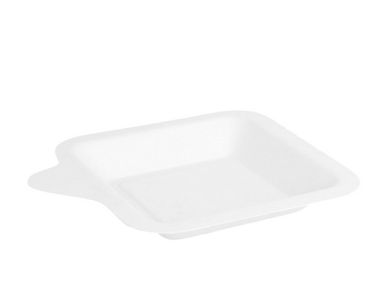 1000 ASSIETTES CARRÉES \'BIONIC\' 11x11x1,7 CM BLANC BAGASSE