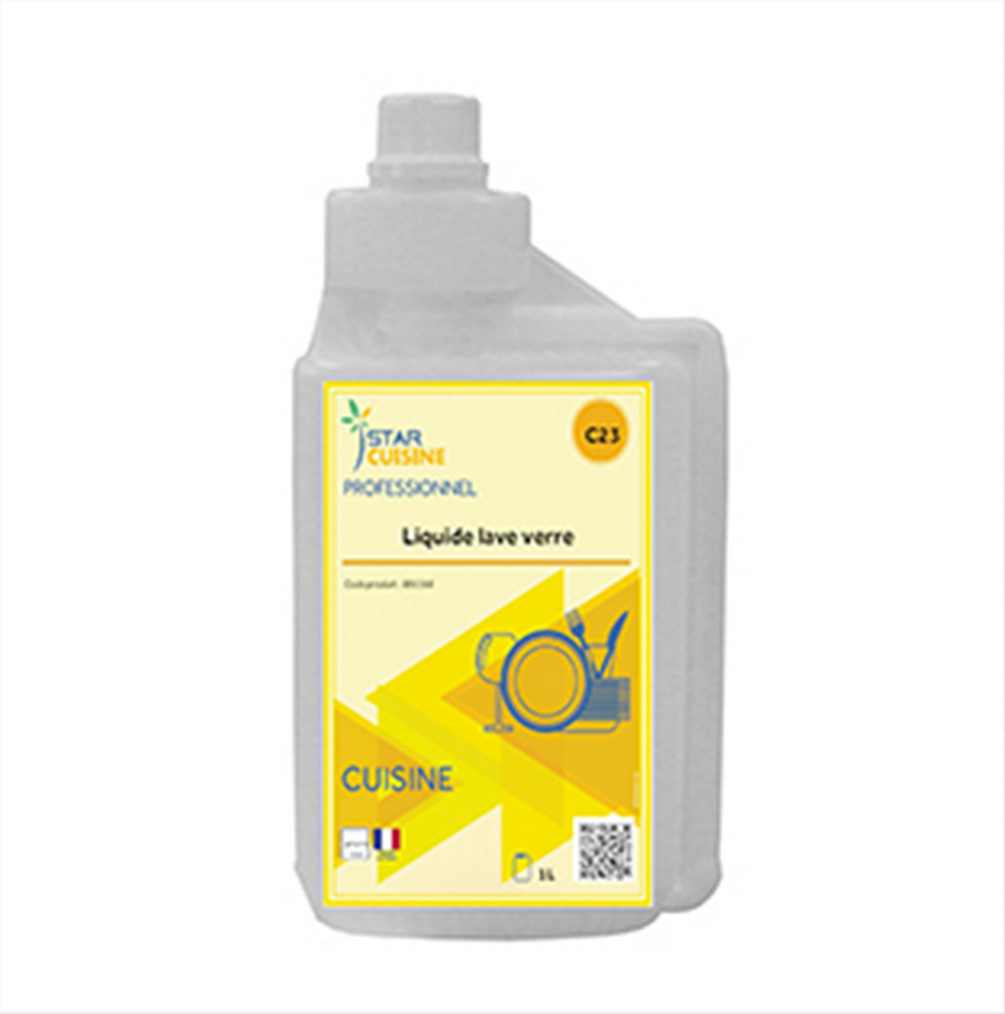 STAR CUISINE LIQUIDE LAVE VERRE CHLORE FLACON DOSEUR 1L