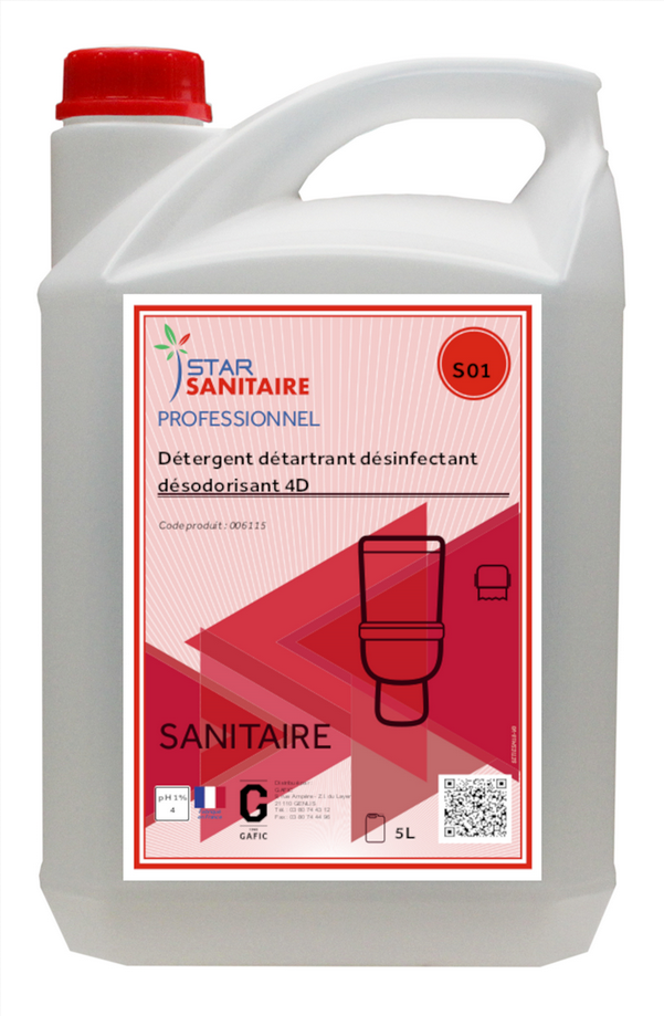 ORLAV- 245 - NETTOYANT SANITAIRE 4 EN 1 - 5L