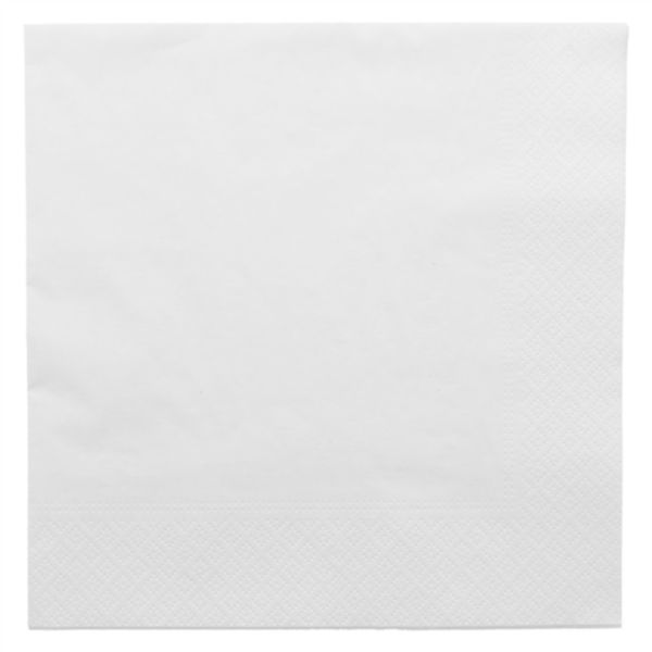100 SERVIETTES ECOLABEL 2 PLIS 18 G/M2 39x39 CM BLANC OUATE