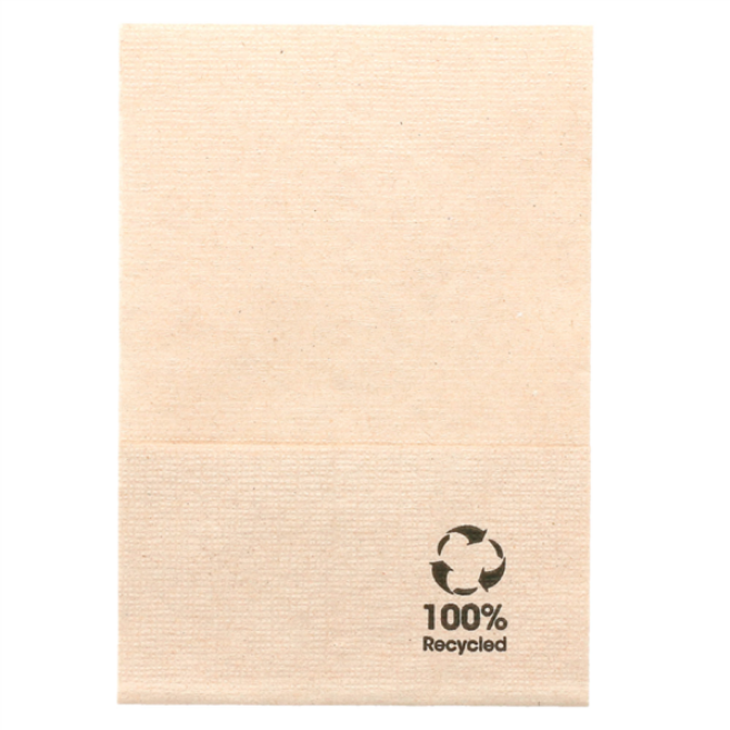 9600 SERVIETTES ECOLABEL 1 PLI \'MINI SERVIS\' 23 G/M2 17x17 CM NATUREL OUATE RECYCLÉE