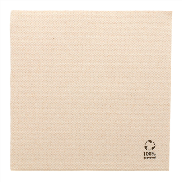 (50 unitées) SERVIETTES ECOLABEL \'DOUBLE POINT\' 19 G/M2 39x39 CM NATUREL OUATE RECYCLÉE