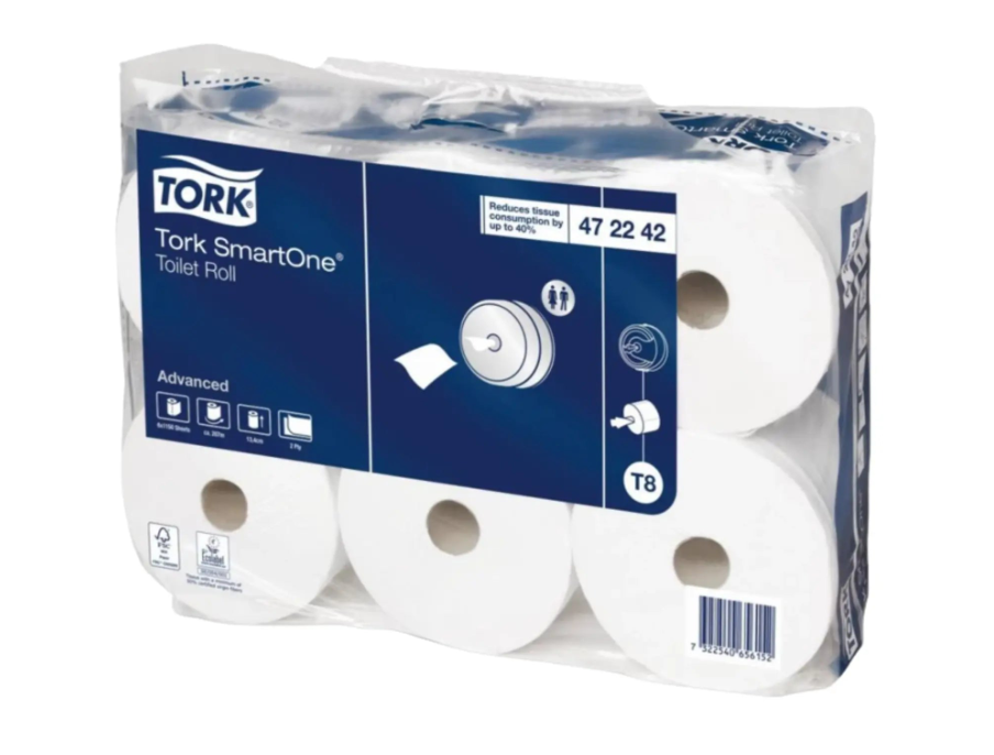 6 ROULEAUX PAPIER TOILETTE TORK T8 SMART ONE 1150FTS 6 RLX