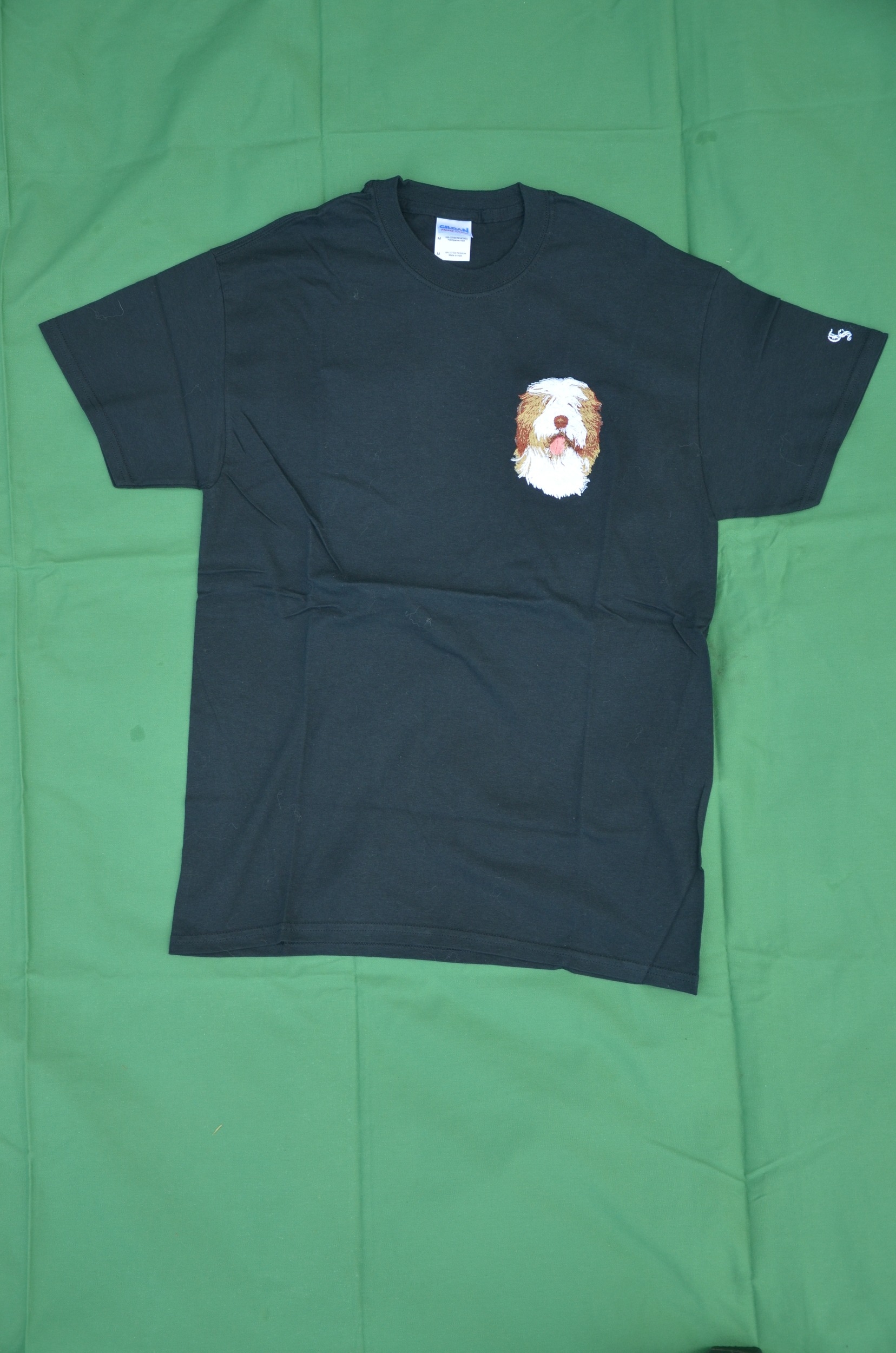 T-shirt - broderie Bearded Collie 1 - couleur : noir