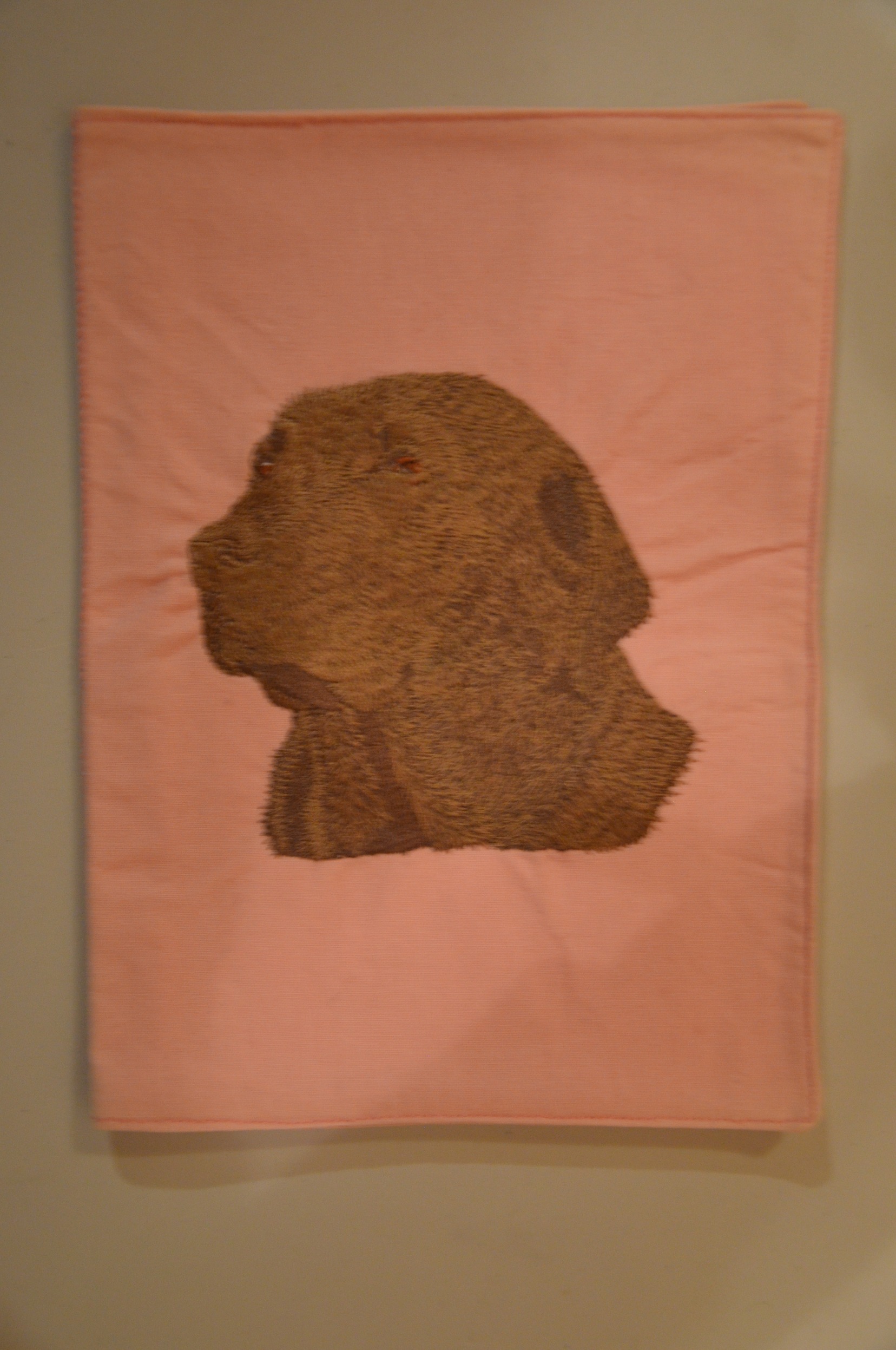 Broderie Labrador 37 - protège carnet de santé rose - MAXI
