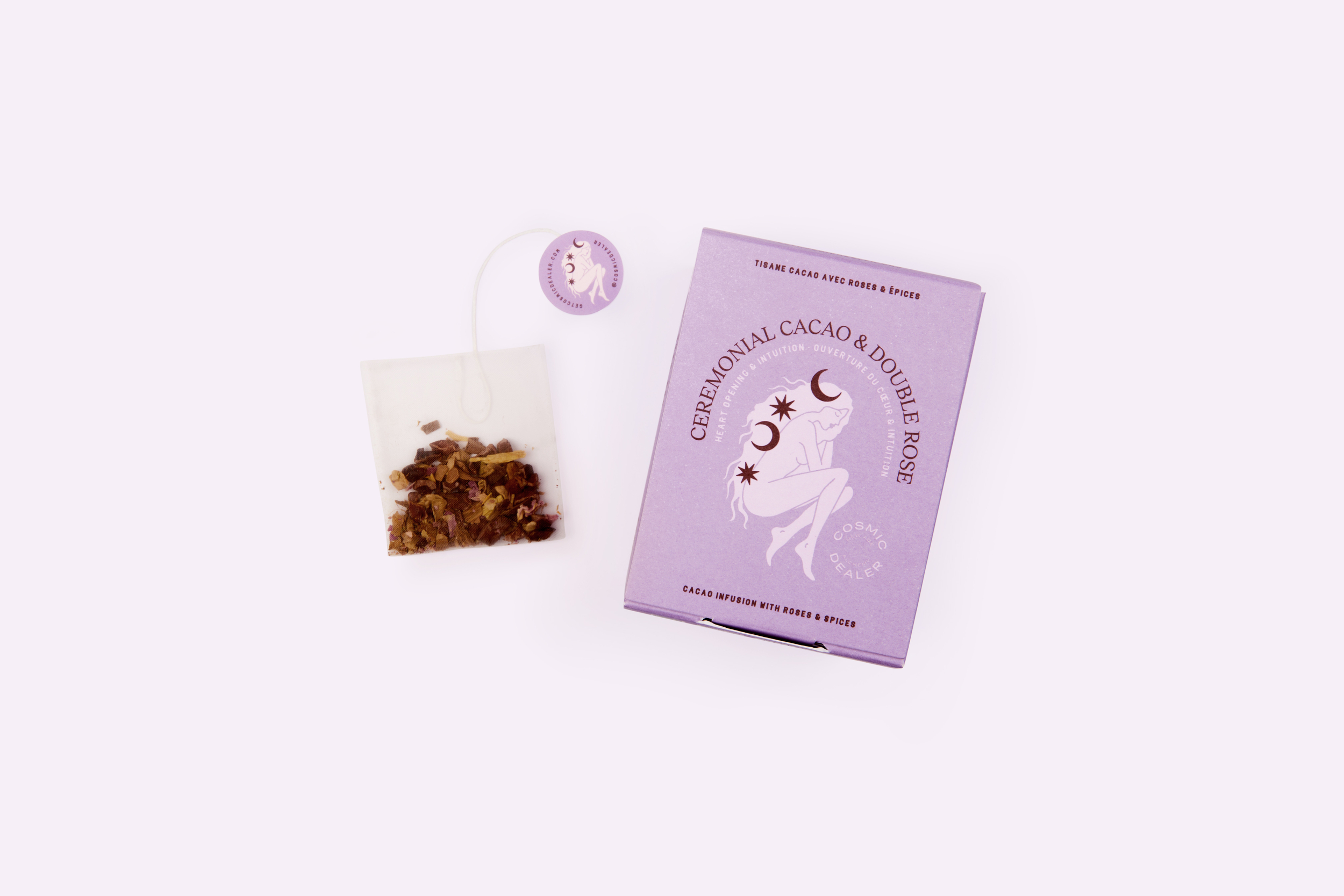 Infusion rose et fève de cacao sachet compostable cosmic dealer