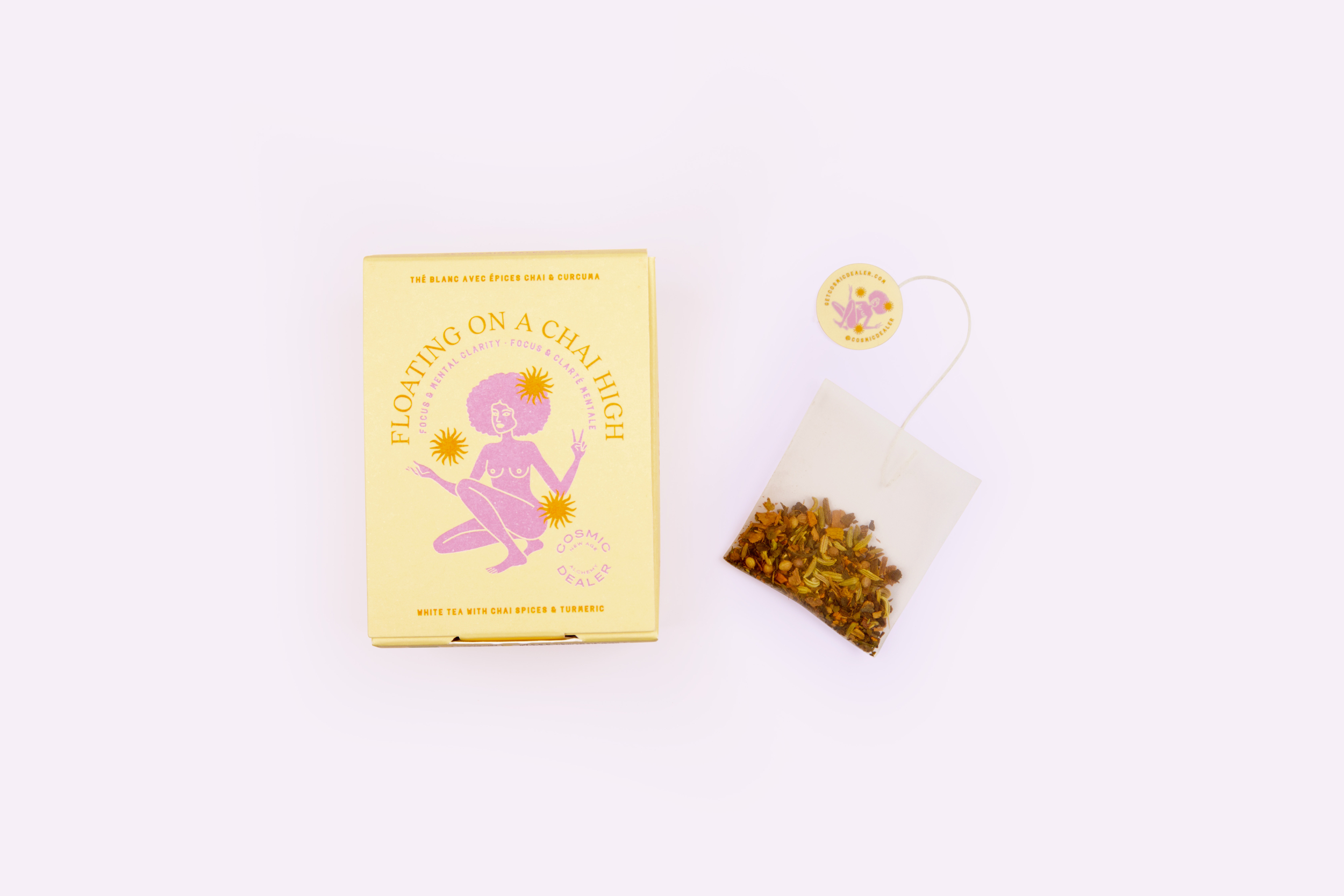 thé blanc et curcuma sachet compostable cosmic dealer