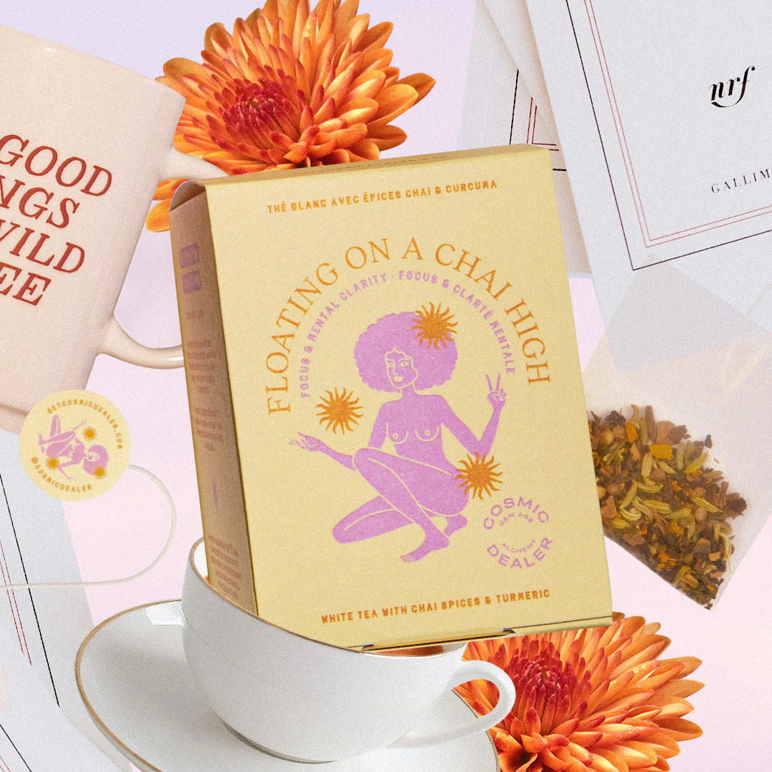 Thé blanc curcuma sachet compostable cosmic dealer