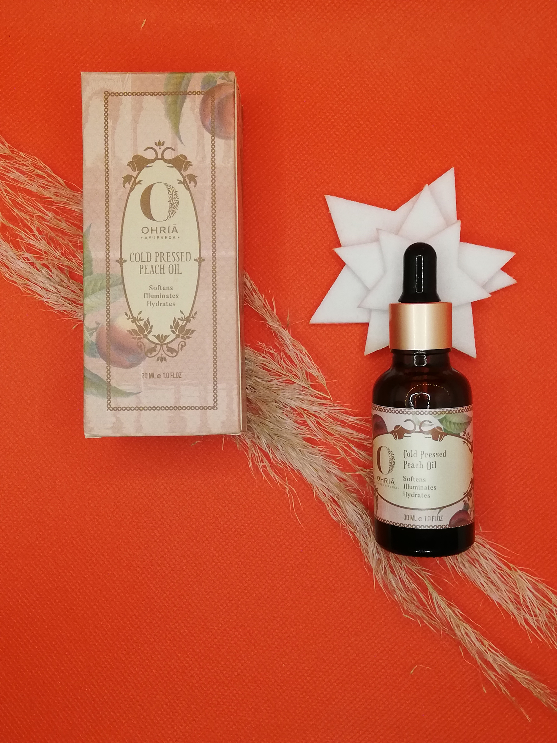 Huile visage à la pêche pressée à froids ohria ayurveda