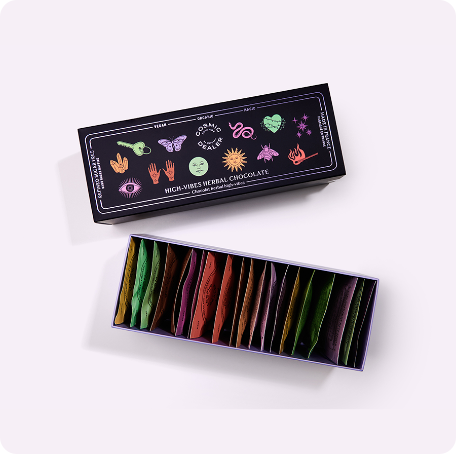 Box chakra mélange 24 chocolat sains cosmic dealer