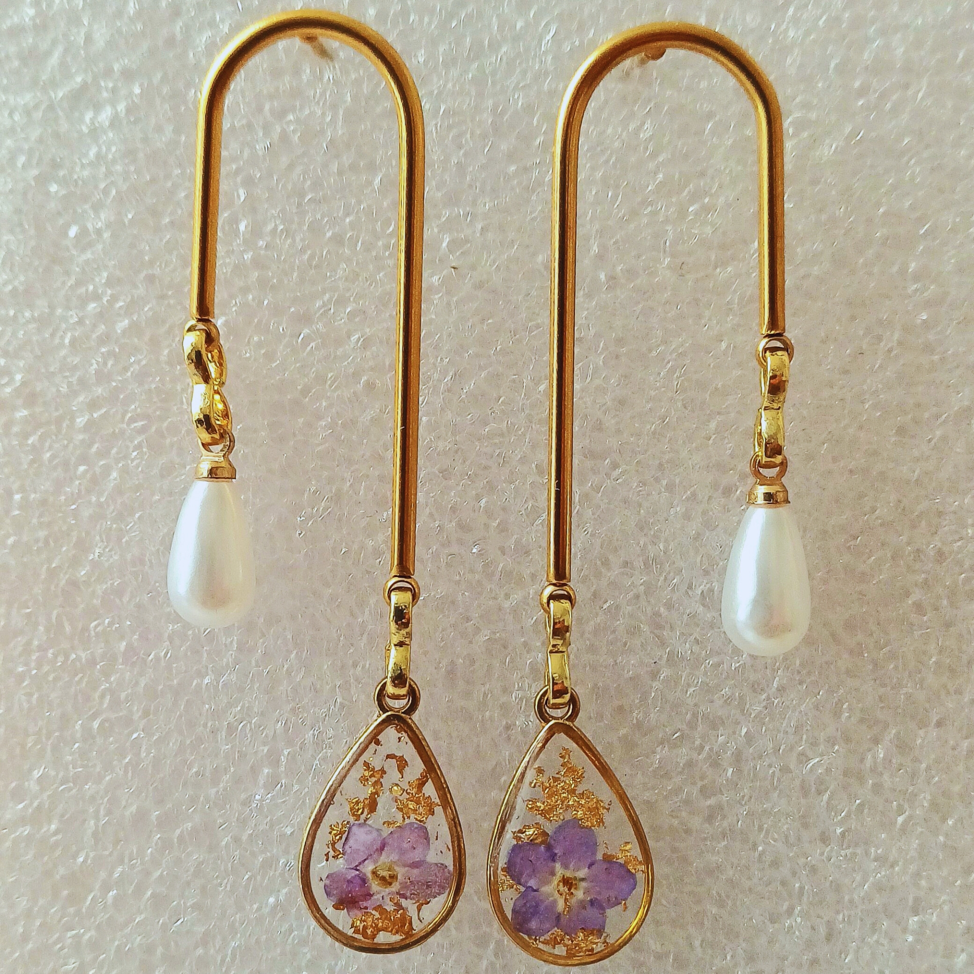 Brinco flor lilas 2