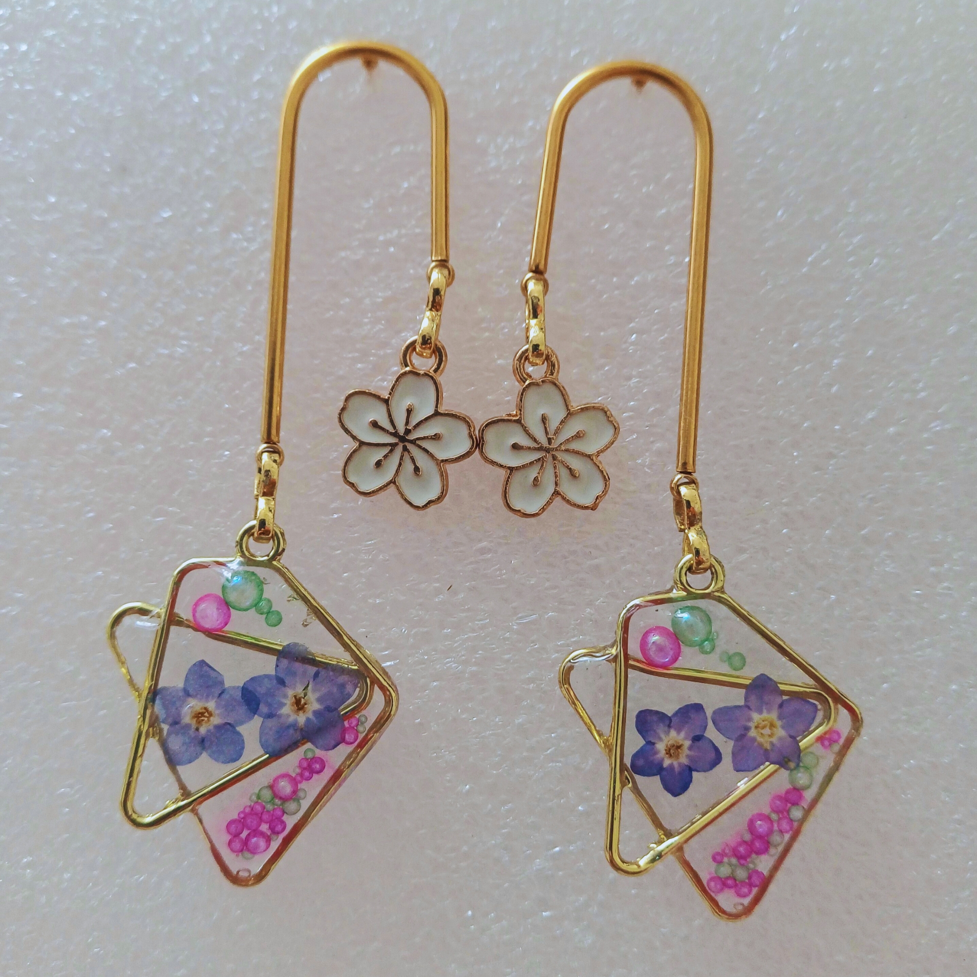 Brinco perola e flor 2