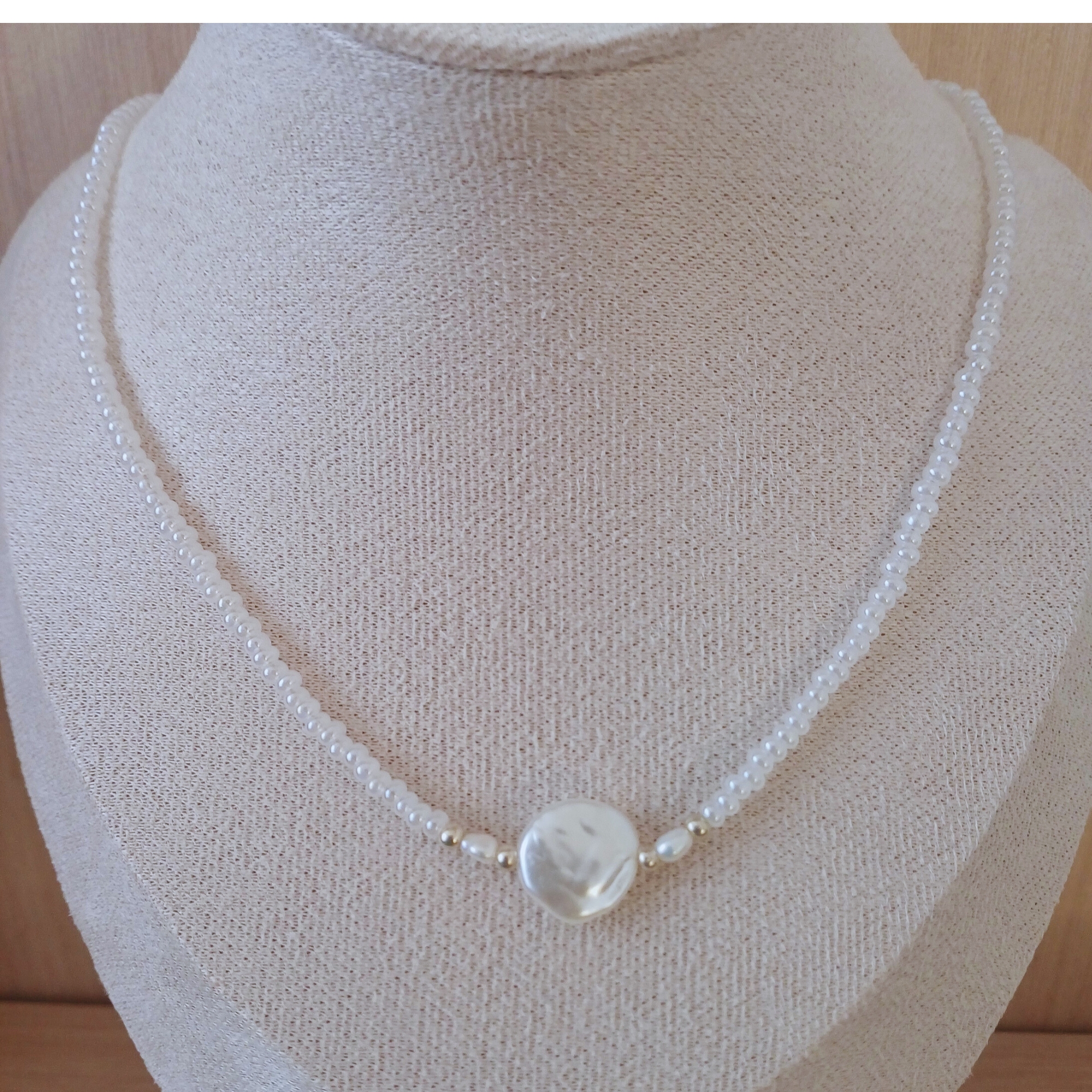 Collier perola branco