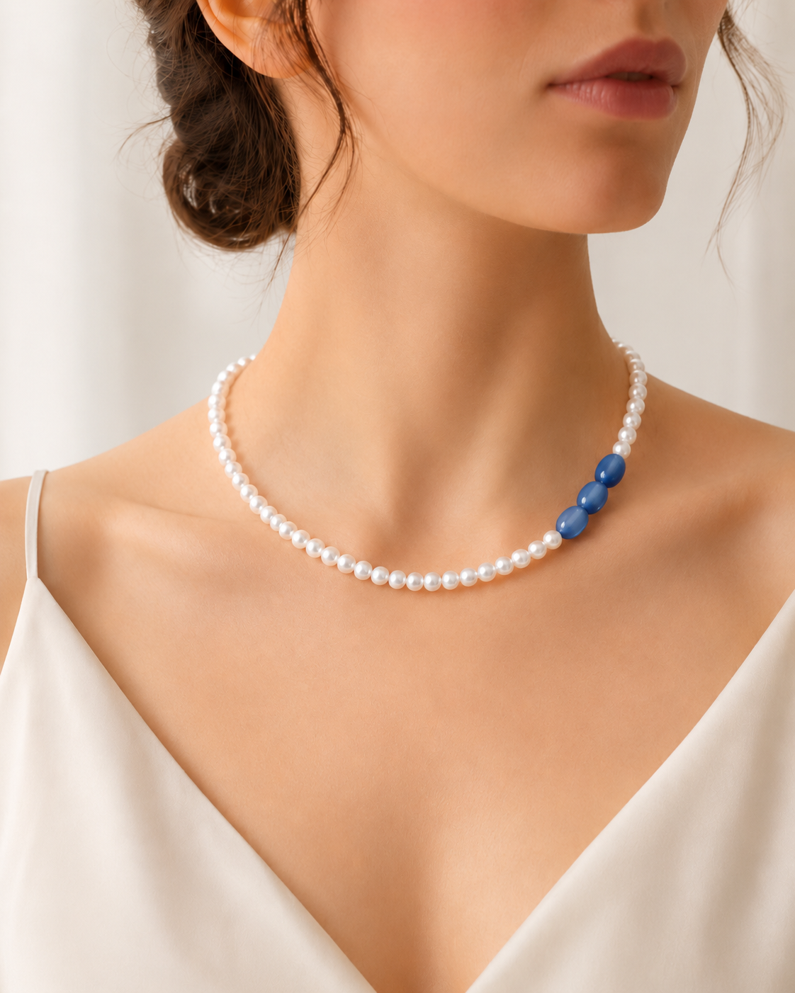 Colar luna azul com modelo