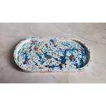 Plateau azul e branco