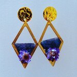 Brinco flor lilas 3D
