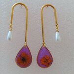 Brinco flor laranja