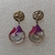 Brinco branco e lilas