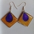 Brinco lilas e dourado