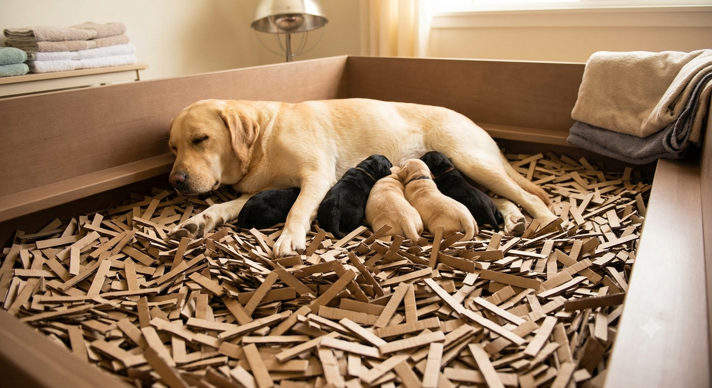 Maternité canine, parcs à chiots et nuits blanches : pourquoi j’ai banni la paille de mon élevage