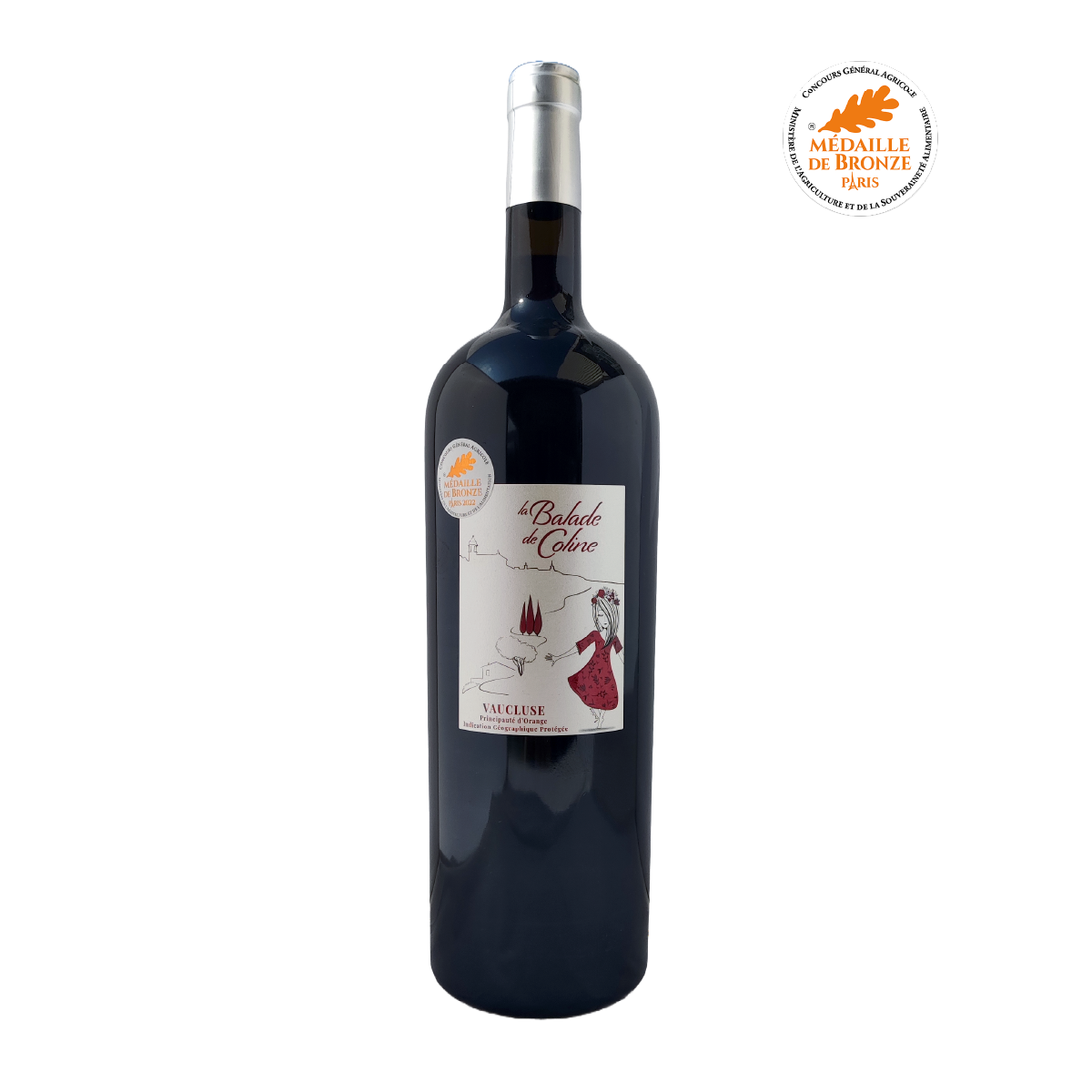 IGP-Vaucluse-Principaute-d-Orange-Rouge-la-Balade-de-Coline-2021-Magnum-1