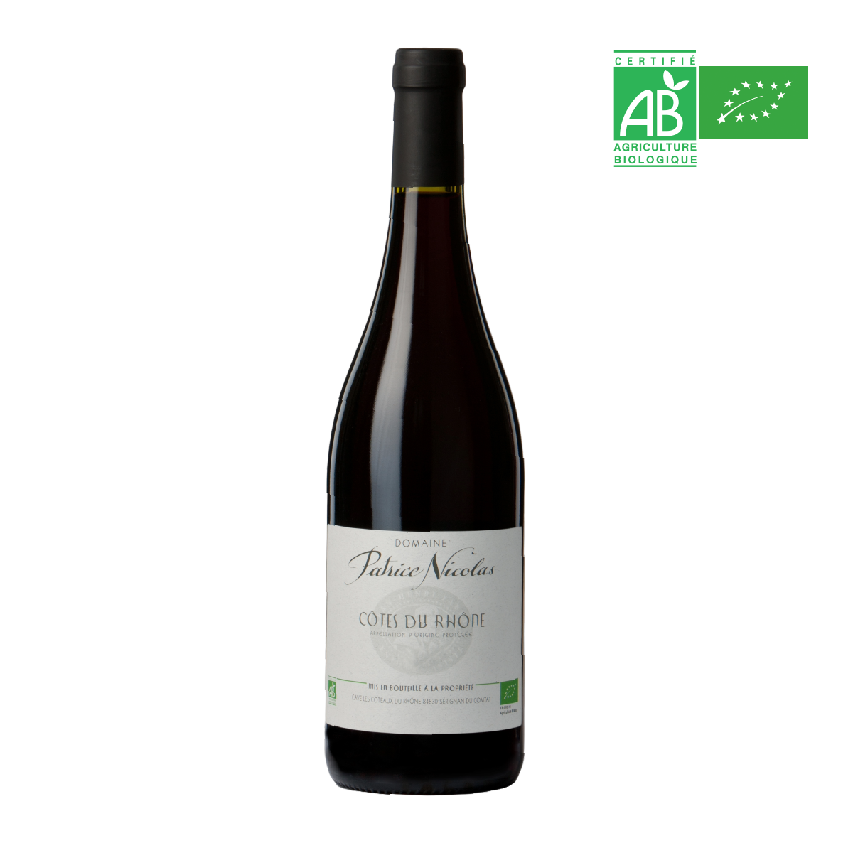 AOP Côtes du Rhône BIO Rouge Domaine Patrice Nicolas 2024 - 75 cl