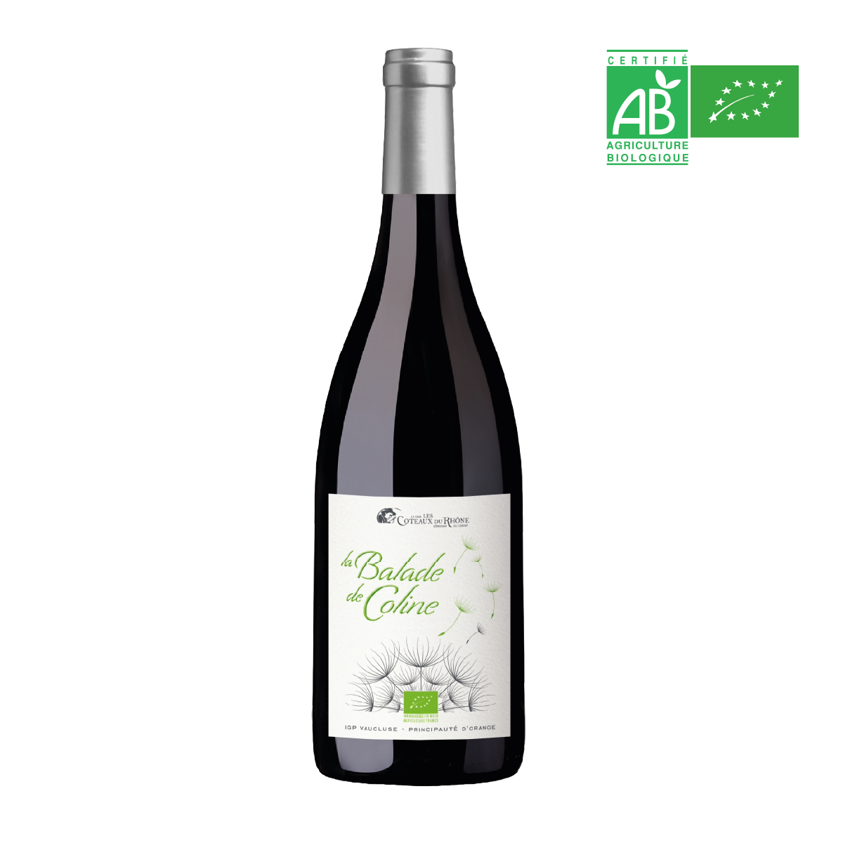 IGP-Vaucluse-Principaute-d-Orange-Rouge-la-Balade-de-Coline-BIO-2021-75-cl_avec_label