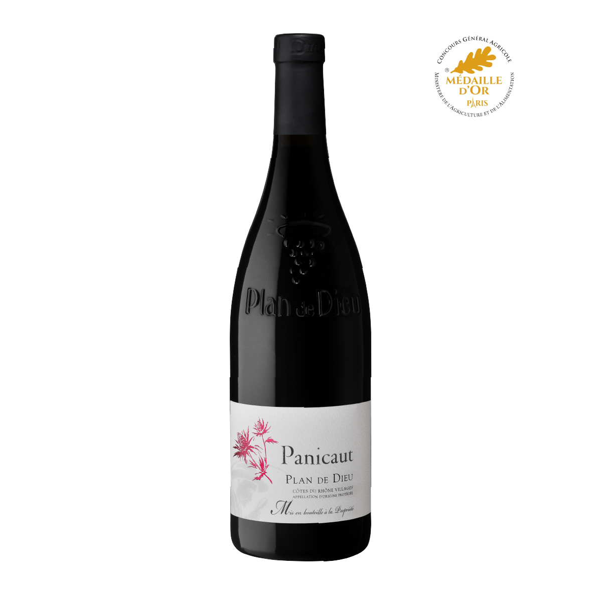 AOP-Cotes-du-Rhone-Villages-Plan-de-Dieu-Panicaut-2022-75-cl-Medaille-Or-Concours-General-Agricole-2
