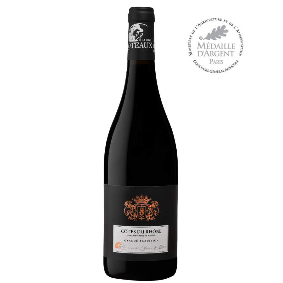 AOP Côtes du Rhône Rouge - Grande Tradition 2023 - 75 cl - Médaille d\'Argent Concours Générale Agricole de Paris 2024