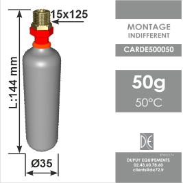 CARTOUCHE 50g de CO² 50°C