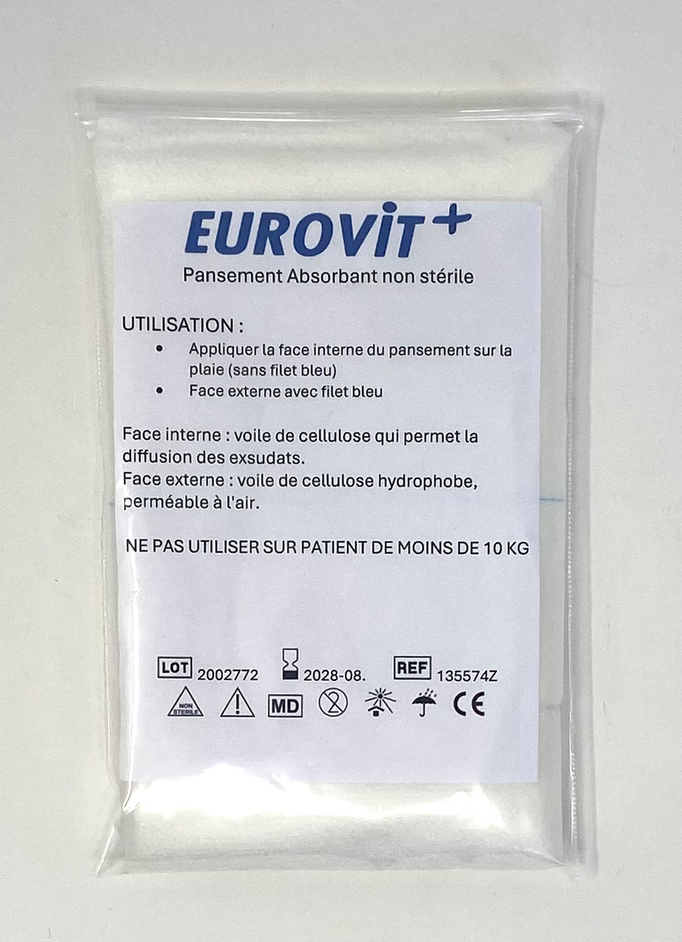 Pansement absorbant non stérile 10X10 cm