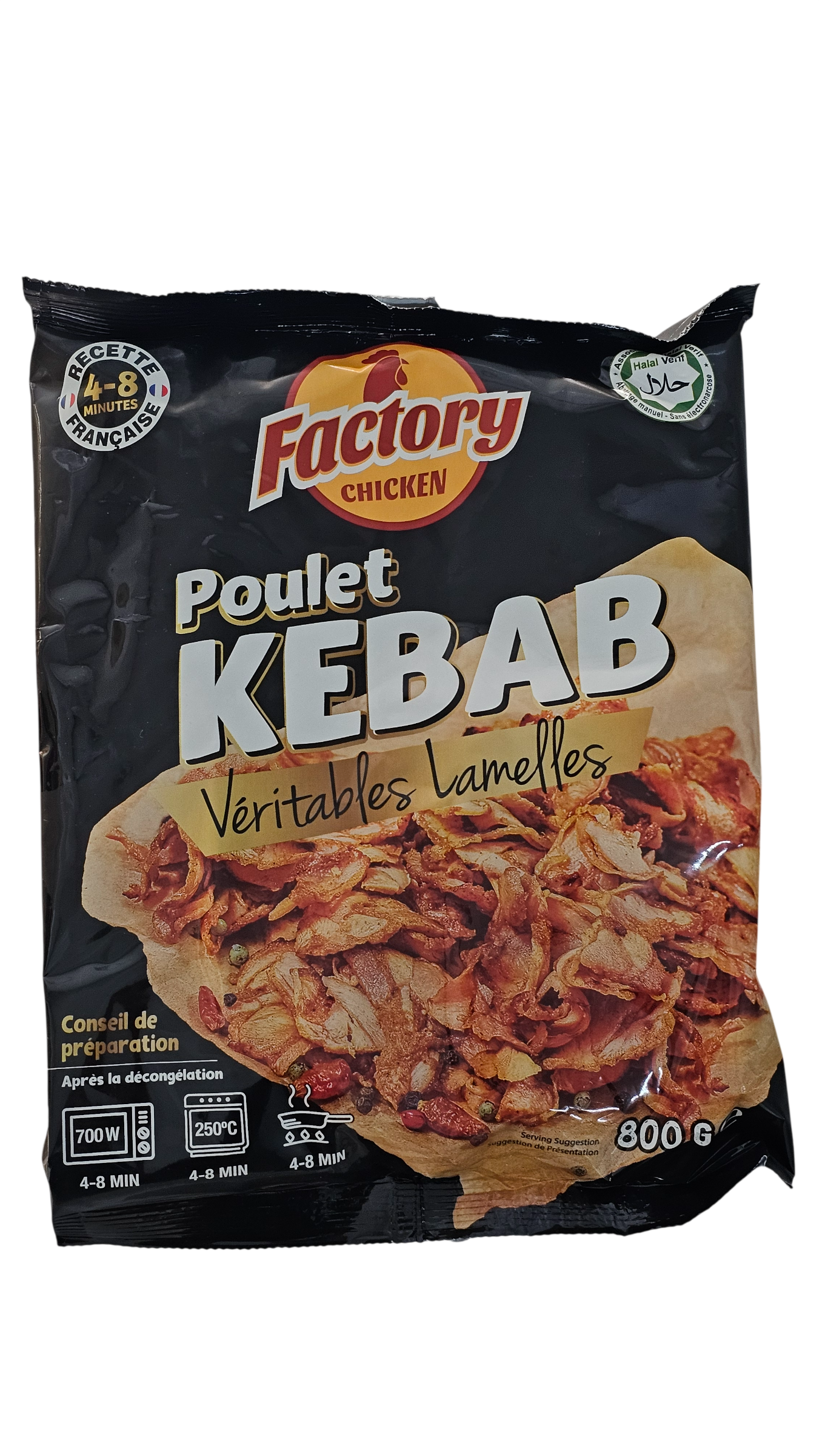 AR01444 - Lamelles de kebab poulet Factory halal 800g-Photoroom