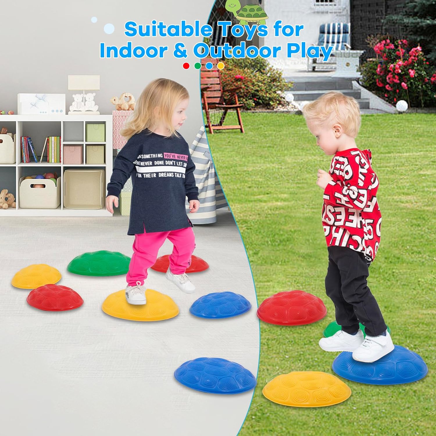 Stepping Stones Lot 12 Tapis Sensoriels HDKAJL - Jouets Éducatifs Autisme, Pierres Équilibrer Pour Enfants Jeu éducatif Motricité