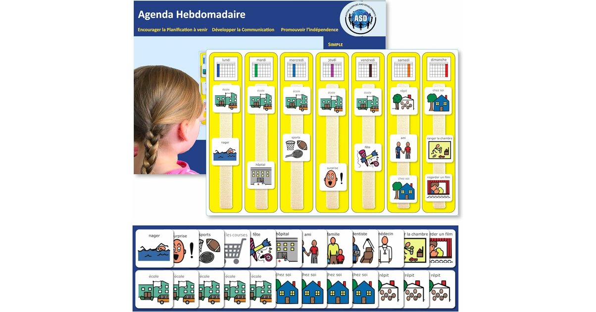 Calendrier hebdomadaire pour enfants routine et emploi du temps