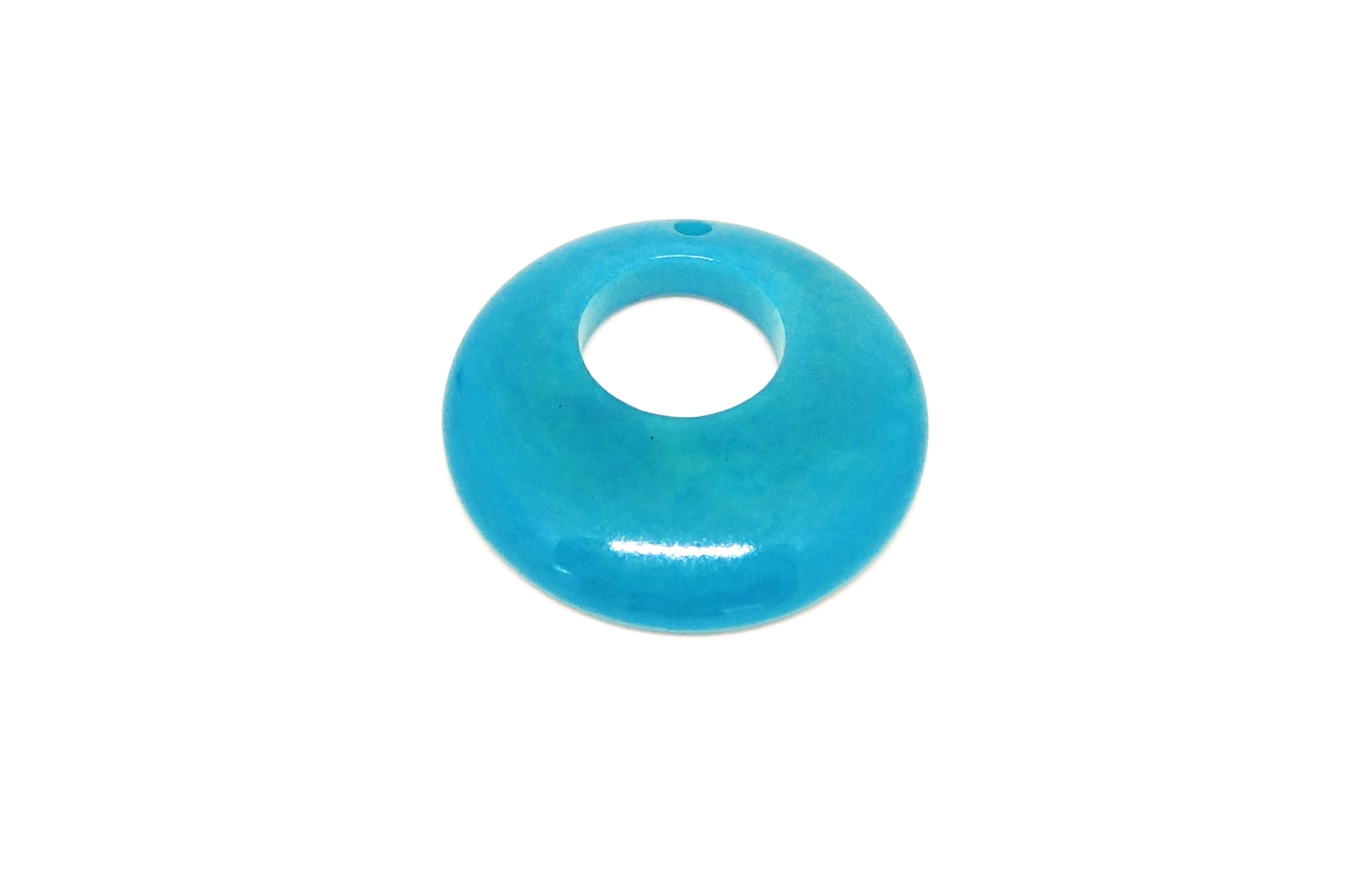 Perle tagua cercle bleu clair