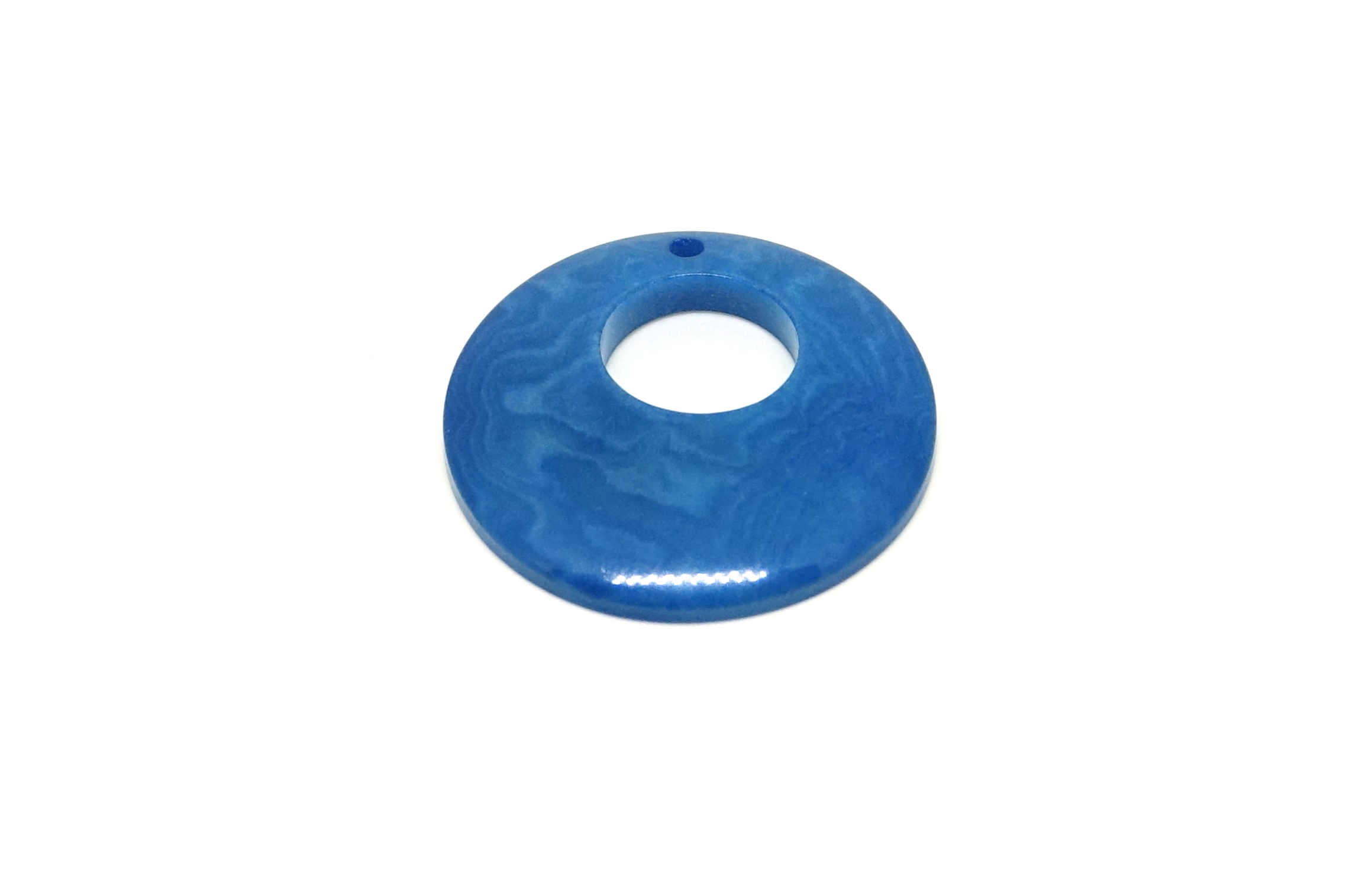 Perle tagua cercle bleu foncé