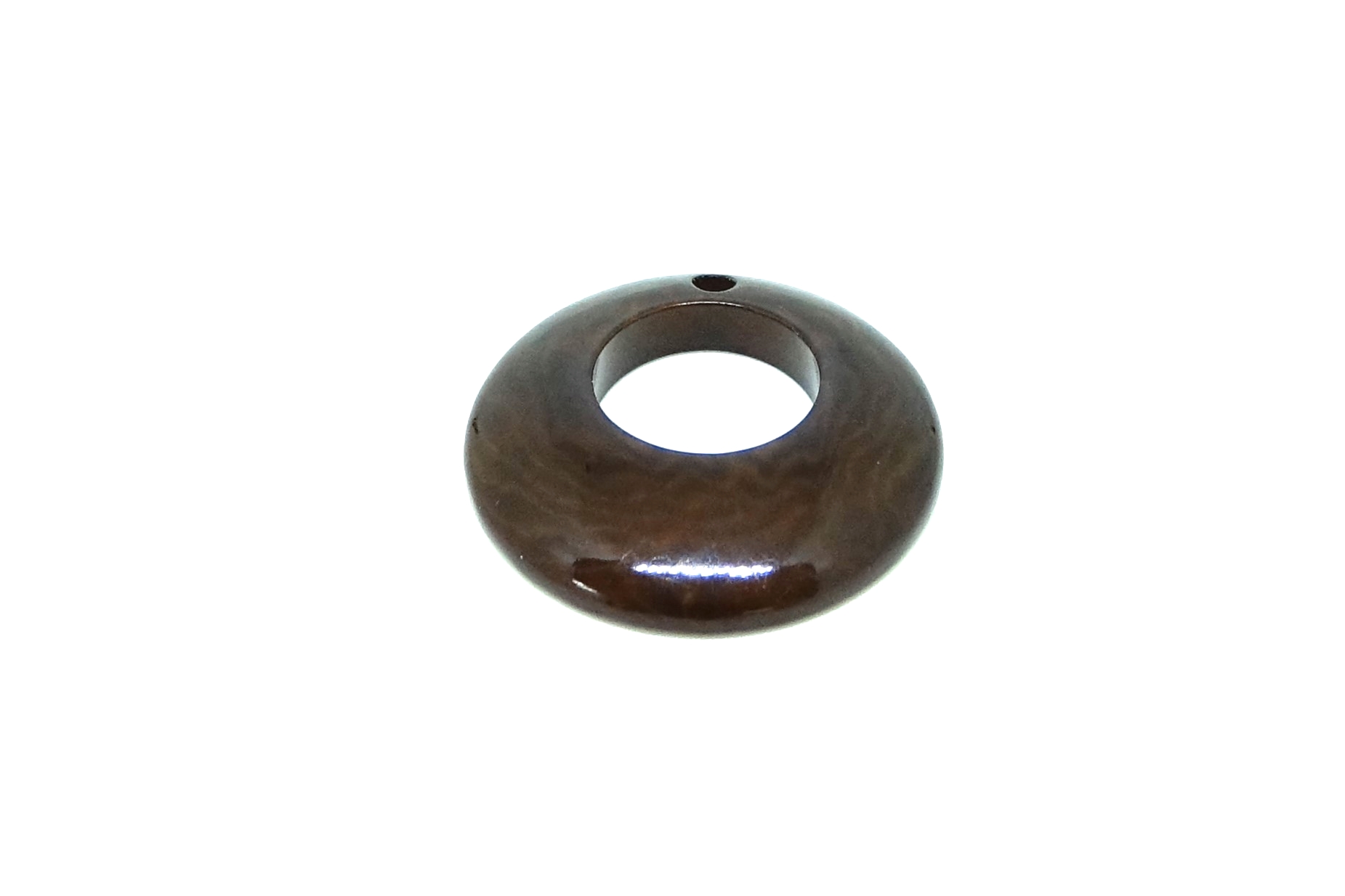 Perle tagua cercle marron foncé