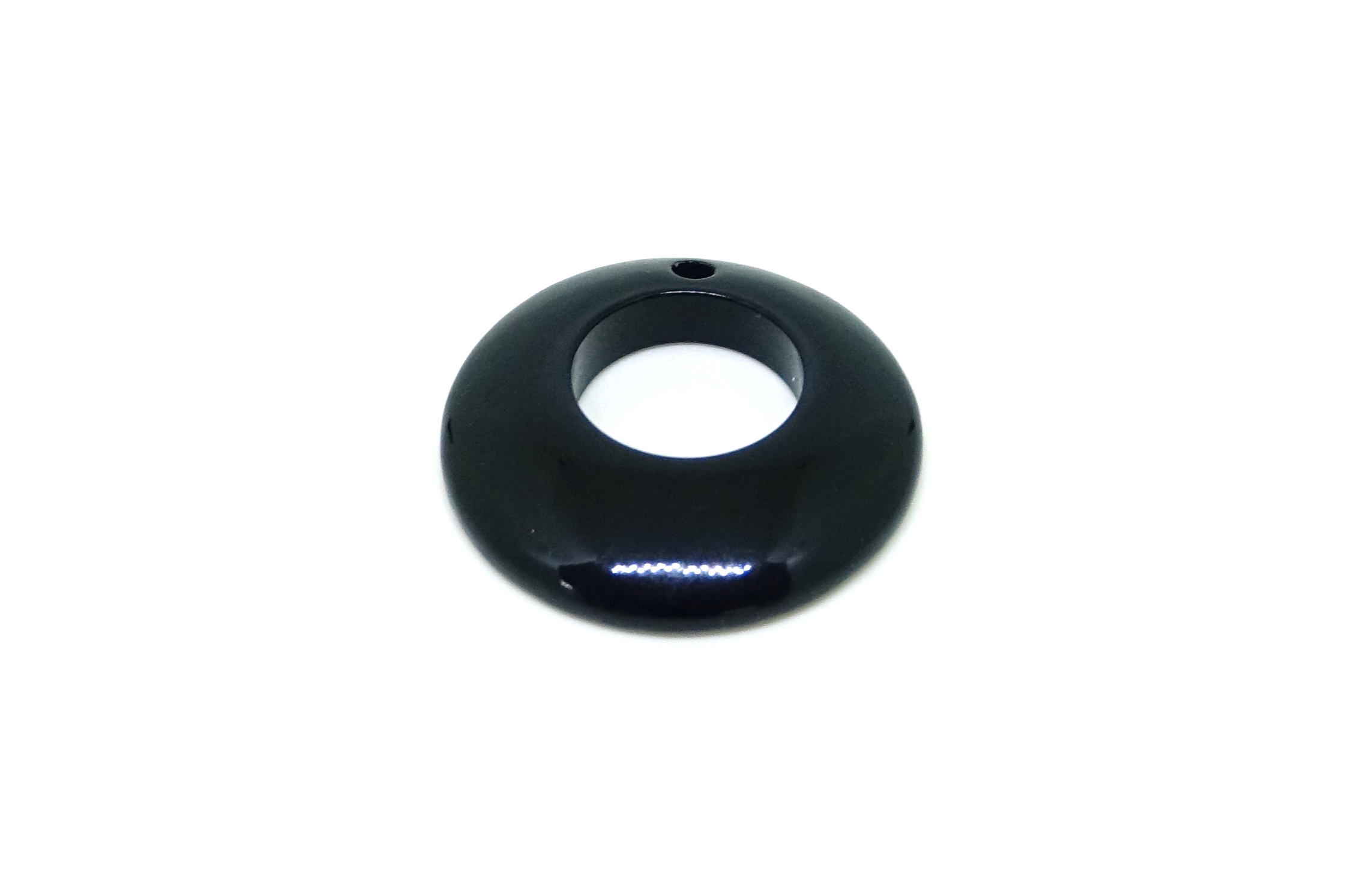Perle tagua cercle noir